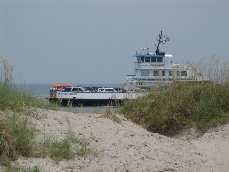 M/V Chicamacomico coming into view (Ocracoke/Hatteras Ferry, Part Deux)