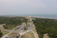 Looking down to the path used when the lighthouse was moved