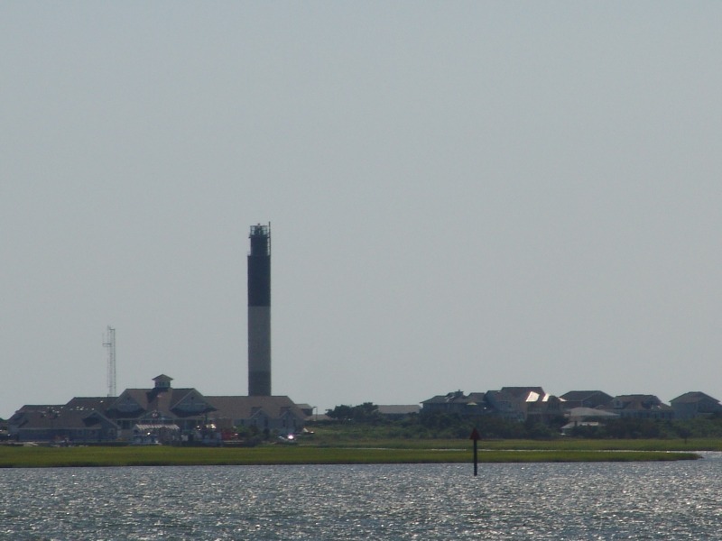 Passing Oak Island lighthouse on the way to Bald Head Island