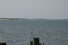 Cape Lookout lighthouse is two miles from Calico Jack's landing on Harker's Island