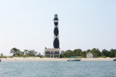 Cape Lookout lighthouse from just off shore on the sound side