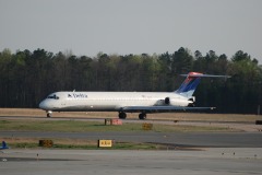 One of Delta's Mad Dogs (MD-83) with her thrust reversers deployed.  Just another arrival from Atlanta, right?