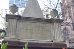 Alexander Hamilton's grave at Trinity Church near Wall Street...