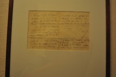 An original letter from Franz Liszt adorns the wall...