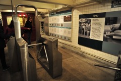 The modern turnstile with a Metrocard reader...