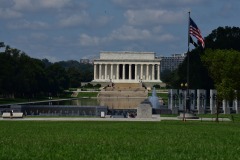 Lincoln Memorial as seen from the base of Washington Monument