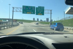 Doing the U-turn to catch the Gateway Arch the other way!