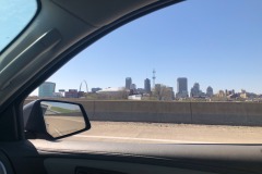 Doing the U-turn to catch the Gateway Arch the other way!