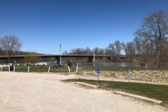 Small park and boat launch on the Wabash River that forms the border of Indiana and Illinois Small park and boat launch on the Wabash River that forms the border of Indiana and Illinois