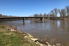 Small park and boat launch on the Wabash River that forms the border of Indiana and Illinois Small park and boat launch on the Wabash River that forms the border of Indiana and Illinois
