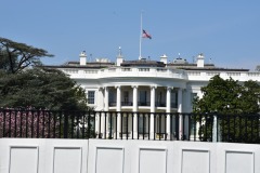 South portico of the White House, the Oval Office would be behind the big tree in the left of the frame.
