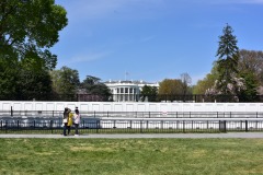 South portico of the White House, the Oval Office would be behind the big tree in the left of the frame.