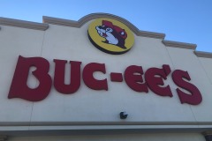 First petrol stop north of Florence at Buc-ee's massive parlour for carnivores!