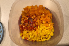 Diced bell peppers (used the coloured ones here but green peppers work just as well!). Diced bell peppers (used the coloured ones here but green peppers work just as well!).