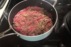 Brown the ground beef (the good stuff was on sale!) Brown the ground beef (the good stuff was on sale!)