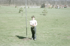 Tetherball was quite competitive in the field behind our flat...