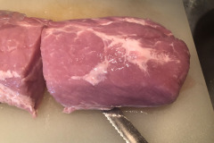 Lop off the ends of the pork loin to have ready made roasts! Lop off the ends of the pork loin to have ready made roasts!