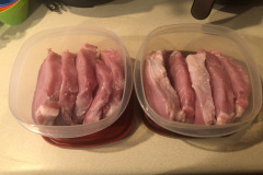 The middle of the pork loin makes great thick-cut pork chops for a lot less than the grocery wants for doing the exact same thing! The middle of the pork loin makes great thick-cut pork chops for a lot less than the grocery wants for doing the exact same thing!