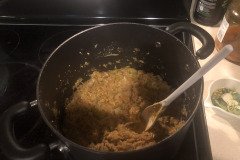 Cooking the cabbage and onions... Cooking the cabbage and onions...