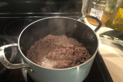 Browing the ground beef didn't take long...thankfully!  :) Browing the ground beef didn't take long...thankfully!  :)