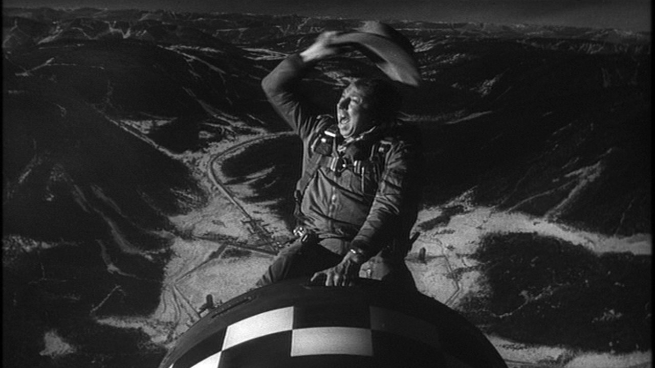 From the “Someone Apparently Thinks He Is Slim Pickens Riding the Bomb” Dept: